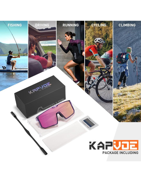 Gafas de Ciclismo KAPVOE Polarizadas UV400 para Deportes