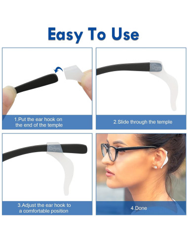 20 Pares de Sujetadores de Gafas TUOPUSIDA Silicona Transparente