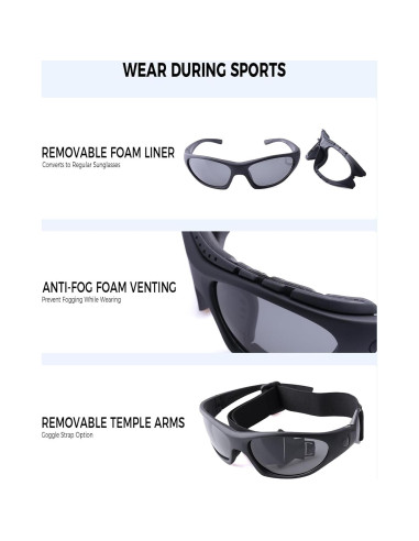 Gafas de Motocicleta FIMOSON con Lentes UV400 y Protección HD