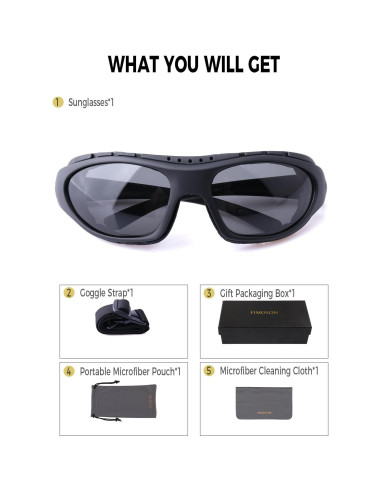 Gafas de Motocicleta FIMOSON con Lentes UV400 y Protección HD