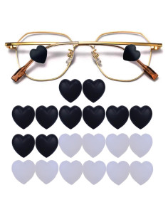 Ganchos de Silicona KECHIO para Gafas Corazón Negro/Blanco