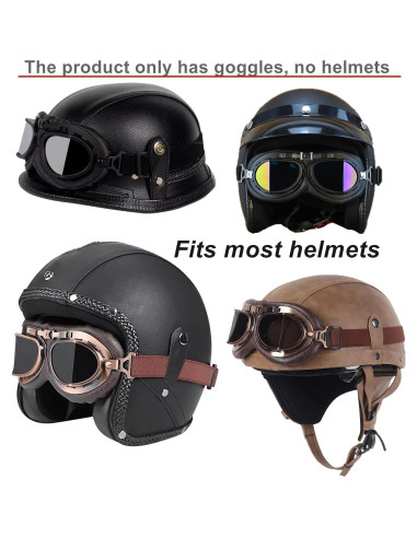 Gafas de Motocicleta Vintage LJDJ - 2 Paquetes Unisex