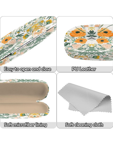 Estuche Duro para Gafas con Paño de Limpieza - Naranja