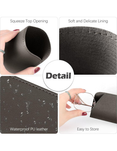 4 Fundas de Gafas Suaves de Cuero PU Multicolor Portátiles