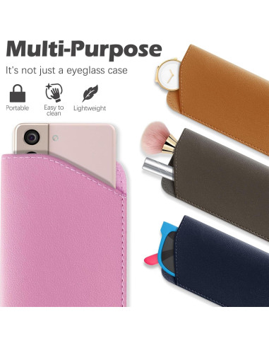 4 Fundas de Gafas Suaves de Cuero PU Multicolor Portátiles