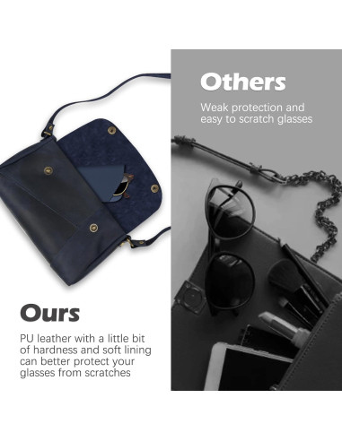 4 Fundas de Gafas Suaves de Cuero PU Multicolor Portátiles