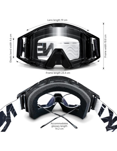 Gafas de Motocross con Cubierta para Nariz - MX ATV Adultos