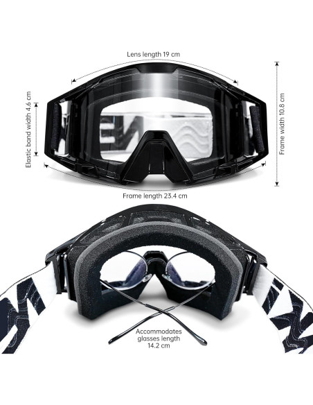 Gafas de Motocross con Cubierta para Nariz - MX ATV Adultos