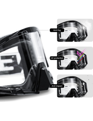 Gafas de Motocross con Cubierta para Nariz - MX ATV Adultos