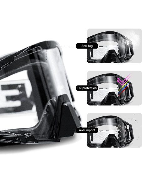 Gafas de Motocross con Cubierta para Nariz - MX ATV Adultos