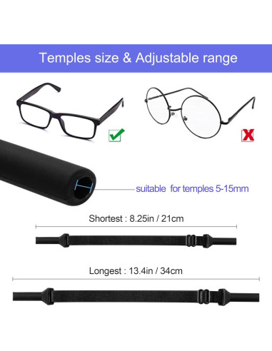Correa Ajustable para Gafas LVVFit 2 Piezas Negro