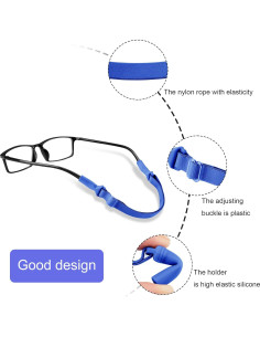 Correa Ajustable para Gafas Lvvfit 4pcs Azul Nylon Silicona 2