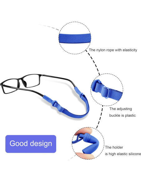 Correa Ajustable para Gafas Lvvfit 4pcs Azul Nylon Silicona