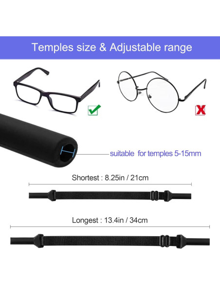 Correa Ajustable para Gafas Lvvfit 4pcs Azul Nylon Silicona