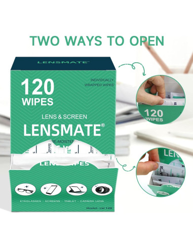 Toallitas de Limpieza Lensmate 120 Unidades Pre-humedecidas