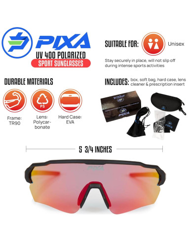 Gafas de sol deportivas PIXA UV400 polarizadas con estuche