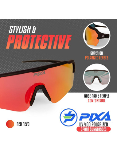 Gafas de sol deportivas PIXA UV400 polarizadas con estuche