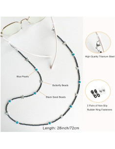 Cadena de Gafas YN02 con Perlas y Cristales para Mujeres 2