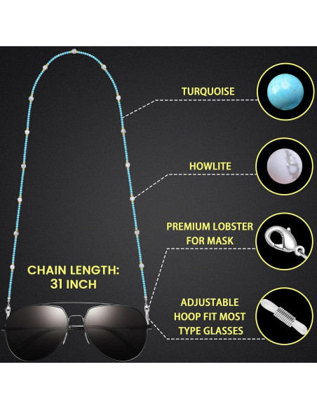 Cadena de Gafas Harmony - Soporte de Piedra Natural 78.74 cm
