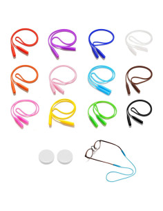 12 Correas de Gafas de Silicona para Niños y Adultos - Colorido