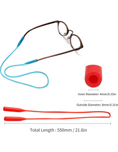 12 Correas de Gafas de Silicona para Niños y Adultos - Colorido 2