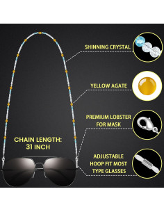 Cadena de Gafas Harmony - Cristales Naturales 78.74 cm 2