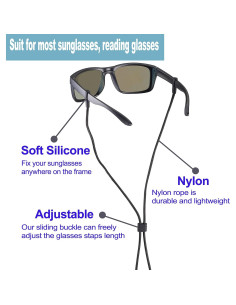 Correa para Gafas LVVFIT 3pcs Ajustable Nylon Silicona 2