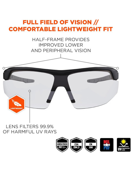 Gafas de Seguridad Skullerz SKOLL Ergodyne Lente Clara Anti-Niebla