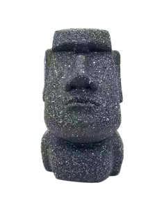 Soporte para Gafas Moai de Resina Negro Tierra - Organizador de Escritorio