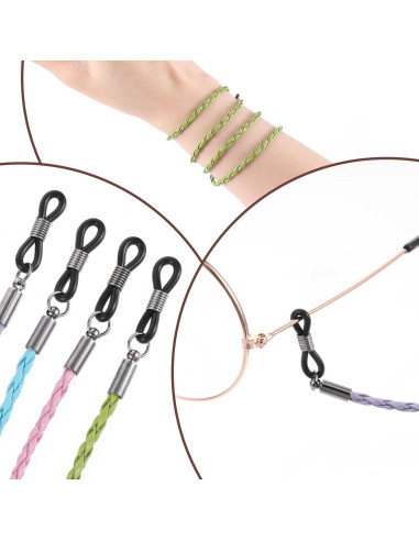 4 Correas de Gafas de Cuero PU Multicolor 70cm