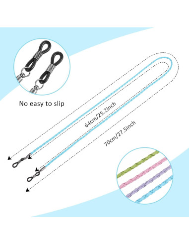 4 Correas de Gafas de Cuero PU Multicolor 70cm