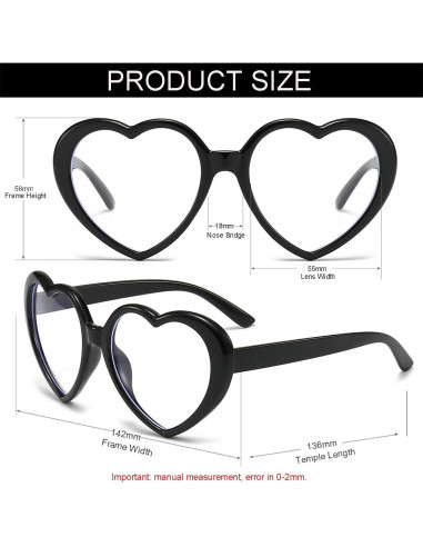 Gafas NIDOVIX Lente Claro Corazón Vintage Rojas Mujeres