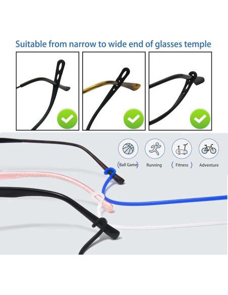 4 Correas Ajustables para Gafas OPUGIT - Silicona Anticaída