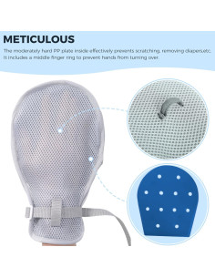 Mittens de restricción médica WONDSIGHIN 2 piezas gris 2