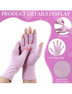 Guantes de compresión para artritis Crowye - 8 pares unisex 2