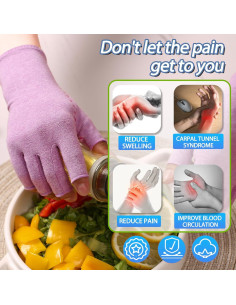 Guantes de Compresión DRNAIETY para Artritis Sin Dedos 2