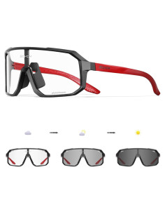 Gafas de Ciclismo SCVCN Fotoquímicas UV400 Negro Rojo