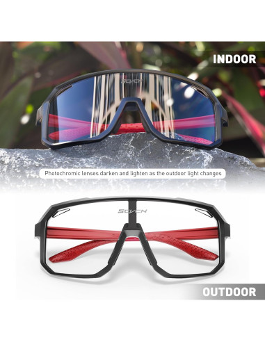 Gafas de Ciclismo SCVCN Fotoquímicas UV400 Negro Rojo
