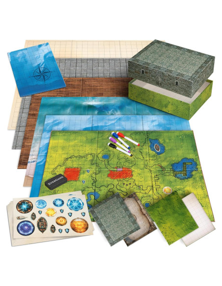 10 Tapetes de Juego DND EverGame 22x26 cm + 140 Stickers
