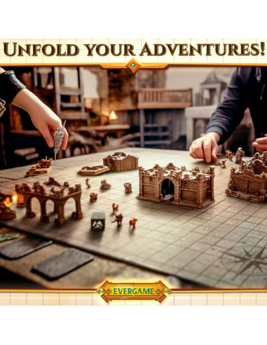 10 Tapetes de Juego DND EverGame 22x26 cm + 140 Stickers