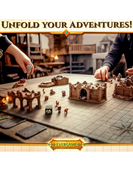 10 Tapetes de Juego DND EverGame 22x26 cm + 140 Stickers