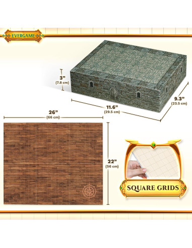 10 Tapetes de Juego DND EverGame 22x26 cm + 140 Stickers