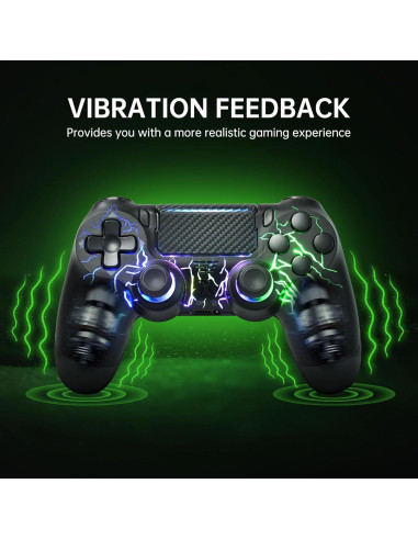 Controlador Inalámbrico mone PS4/PC - RGB - Negro