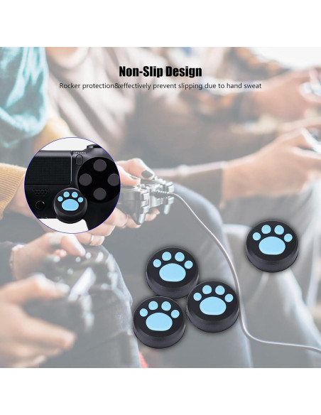 Patas de Gato Silicona Hakeeta para Joystick PS4/PS3/Switch Pro - 4 Colores