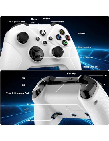 Controlador Inalámbrico Xbox Nonbliep Blanco con Vibración