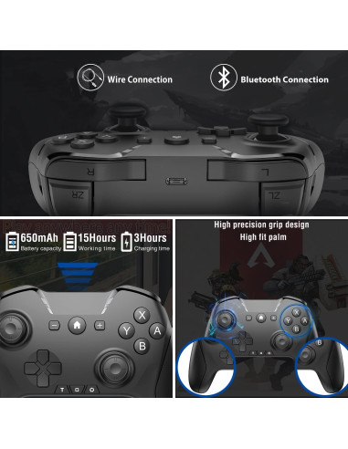 Controlador Bluetooth UNIHOW para Switch y PC - Inalámbrico