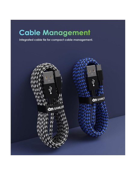 Cargador PS4 6amLifestyle 2 Cables Micro USB 3,05 m