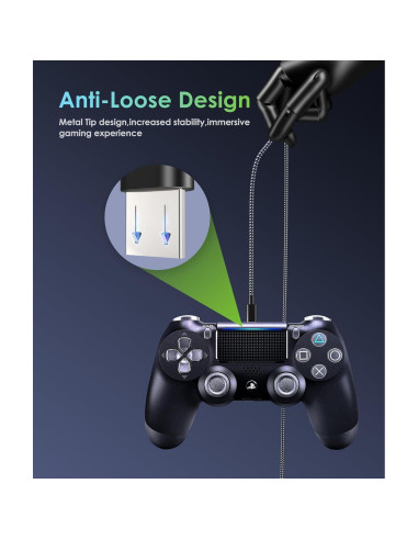Cargador PS4 6amLifestyle 2 Cables Micro USB 3,05 m