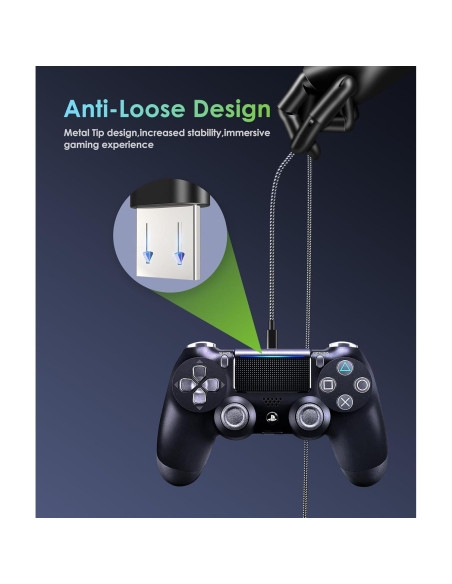 Cargador PS4 6amLifestyle 2 Cables Micro USB 3,05 m