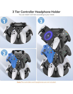 Soporte para Auriculares Kosker 3 Niveles Negro 32.3 cm 2